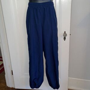 Nike navy blue fully lined elastic zipper cuff athletic/track pants‎